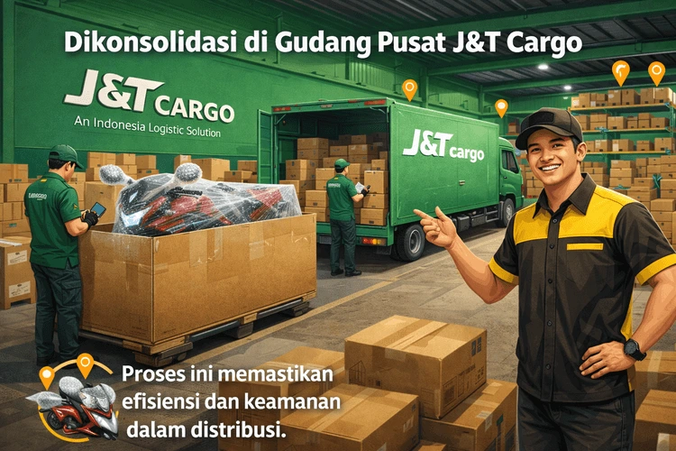 Motor di kirim ke gudang pusat jogja